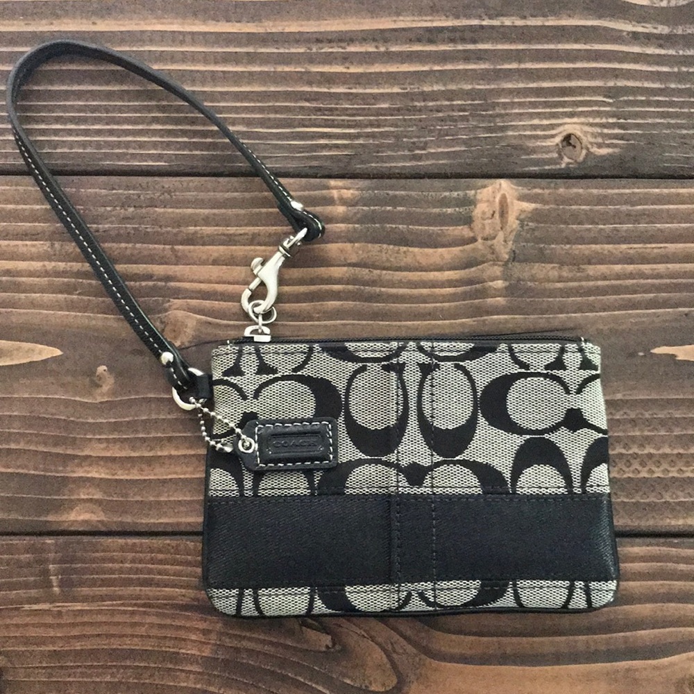 Coach canvas signature wristlet